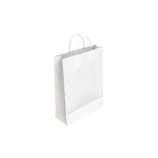 BOLSA PAPEL CON ASAS CELULOSA BLANCO S 24X10X32 CM BISMARK 329813