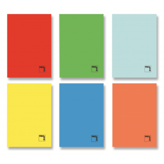 LIBRETA GOFRADA TAPA CARTULINA 70 GRS. A-4 48 HOJAS 5X5 CON MARGEN SURTIDO PACSA 20068