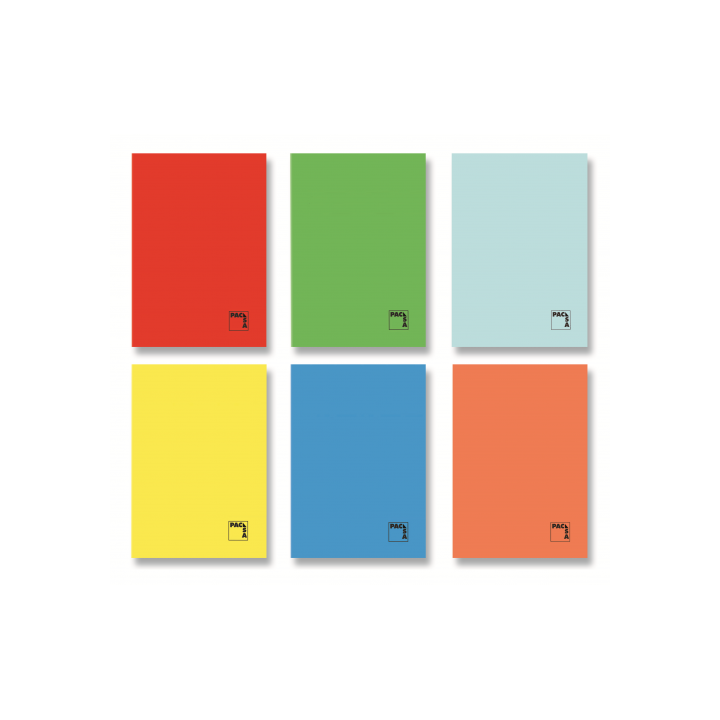 LIBRETA GOFRADA TAPA CARTULINA 70 GRS. A-5+ 48 HOJAS 5X5 CON MARGEN SURTIDO PACSA 20338