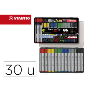 Estuche metal creative tips - arty pastel 30 uds.1 ud. c/punta 34