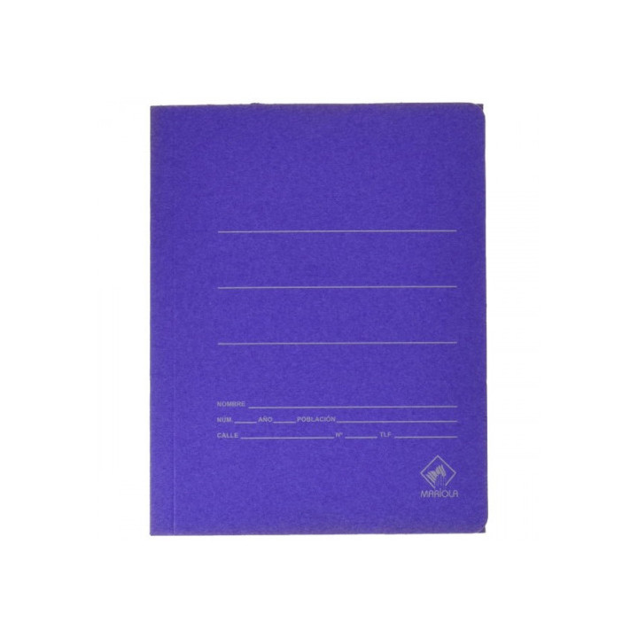 CARPETA CARTON AZUL 500 GR./M2. CUARTO GOMA SENCILLA MARIOLA 1040