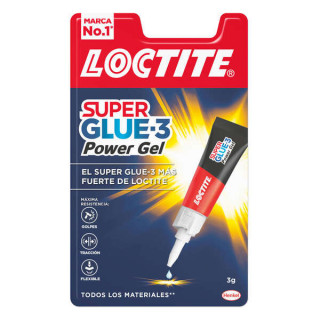 Loctite Superglue-3 Power Gel 3gr - Adhesivo Instantaneo Flexible y Extrafuerte - Formula en Gel Enriquecida con Particulas de