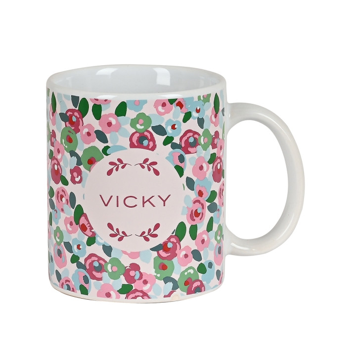 Safta Vmb Rosebloom Taza Ceramica de 350ml - Color Blanco