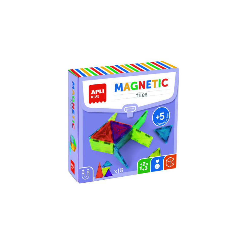 Caja bloques magneticos transparentes 18pcs apli 19419 Caja bloques magneticos transparentes 18pcs apli 19419
