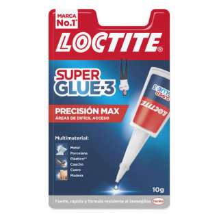 Loctite Superglue-3 Precision Max 10gr - Adhesivo Liquido Transparente - Boquilla Extralarga - Secado Rapido - Resistente al Ag