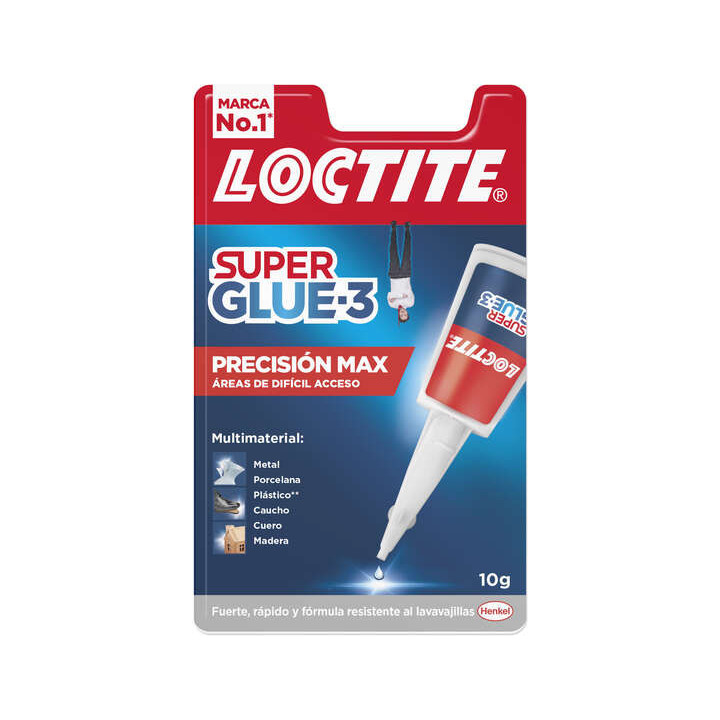 Loctite Superglue-3 Precision Max 10gr - Adhesivo Liquido Transparente - Boquilla Extralarga - Secado Rapido - Resistente al Ag