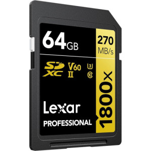 Lexar 64gb professional 1800x sdxc uhs-ii cards