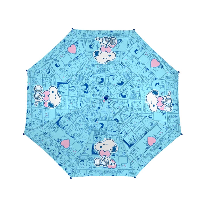 Safta Snoopy Love Paraguas Manual de 86cm - 8 Paneles - Asa y Punta de PVC - Poliester - Nervios de Acero de 8mm - Color Azul