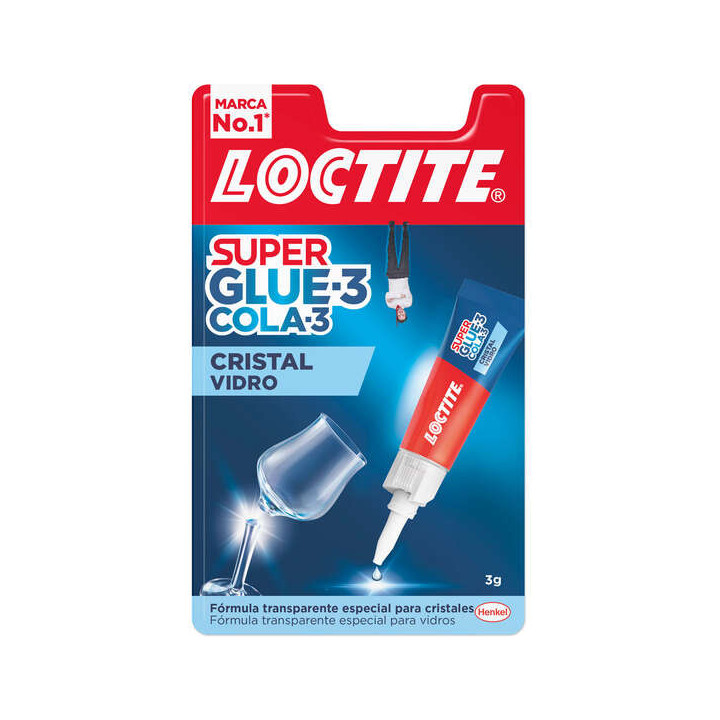 Loctite Superglue-3 Cristal 3gr - Adhesivo Liquido para Cristal y Metal - Triple Resistencia al Agua
