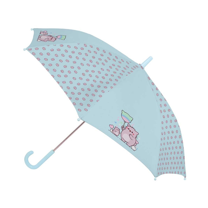 Safta Pembe The Pink Cat Paraguas Manual de 86cm - 8 Paneles - Asa y Punta de PVC - Poliester - Nervios de Acero de 8mm - Color