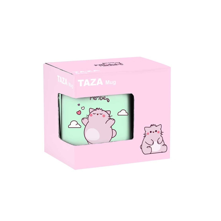 Safta Pembe The Pink Cat Taza Ceramica de 350ml - 80x80x95mm - Color Menta