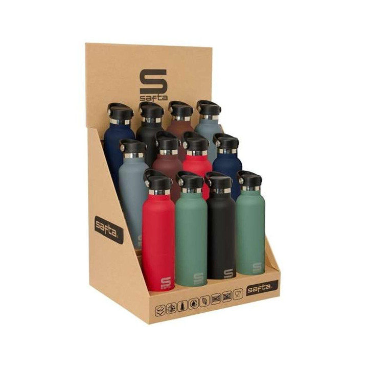 Safta Expositor con 12 Botellas de 600ml - Colores Surtidos