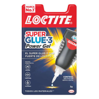 Loctite Superglue-3 Control Power Gel 3gr - Adhesivo Instantaneo Flexible y Extrafuerte - Resistente a Golpes. Torsiones y Vibr
