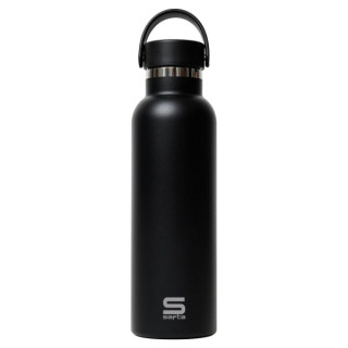 Safta Botella Termo de 600ml - Acero Inoxidable - Base de Silicona Antideslizante - Asa Superior - Color Negro