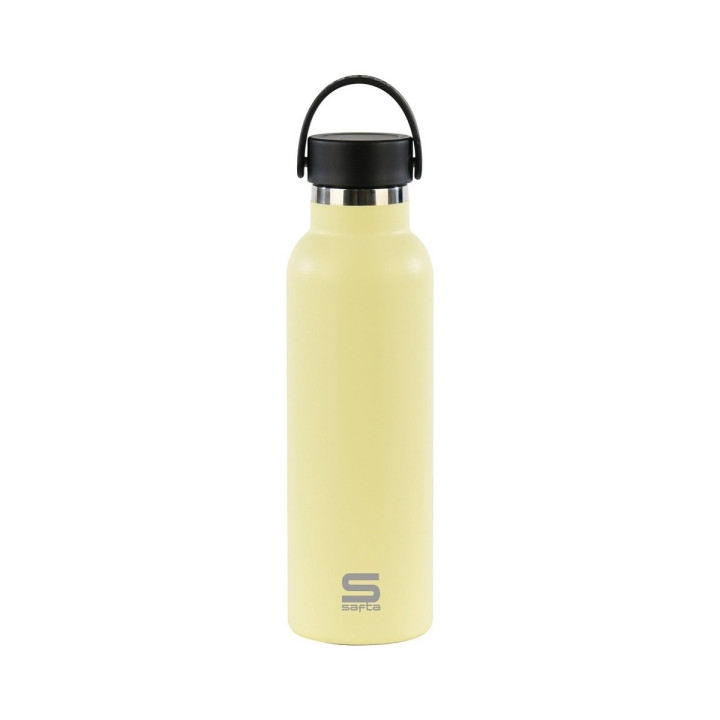 Safta Botella Termo de 600ml - Acero Inoxidable - Asa Superior - Color Amarillo
