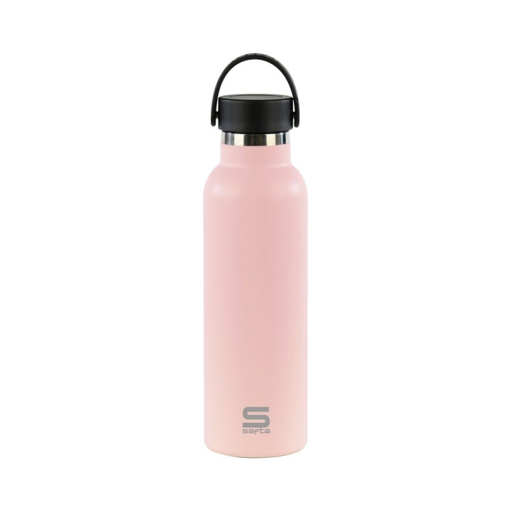 Safta Botella Termo de 600ml - Acero Inoxidable - Asa Superior - Color Rosa