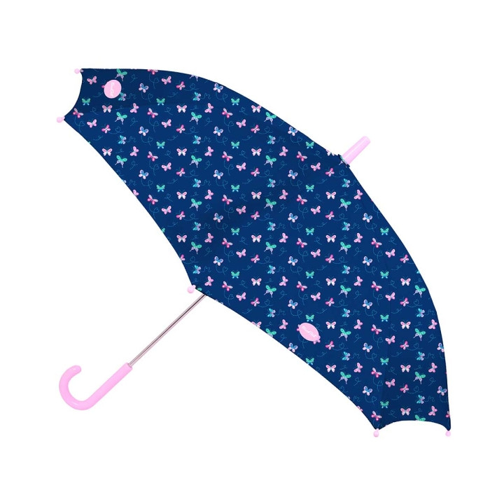 Safta Blackfit8 Mariposas Paraguas Automatico de 60cm - 8 Paneles - Asa Engomada - Punta de PVC - Poliester - Nervios de Acero d