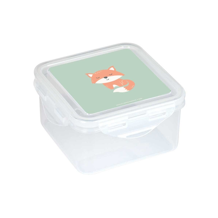 Safta Zorrito Fiambrera de 1.27L - PVC sin BPA - Cierre Hermetico a Presion - 130x130x75mm - Color Transparente