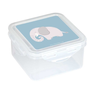 Safta Elefante Fiambrera de 1.27L - PVC sin BPA - Cierre Hermetico a Presion - 130x130x75mm - Color Transparente