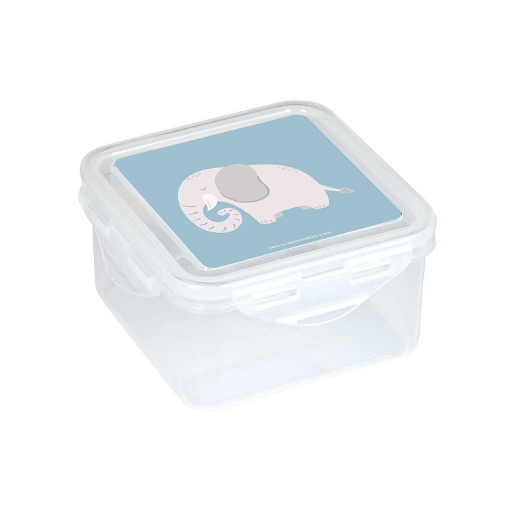 Safta Elefante Fiambrera de 1.27L - PVC sin BPA - Cierre Hermetico a Presion - 130x130x75mm - Color Transparente