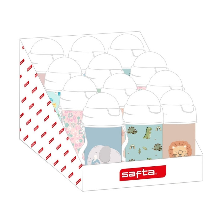 Safta Expositor con 12 Botellas - PVC sin BPA - 315x195x235mm - Colores Surtidos