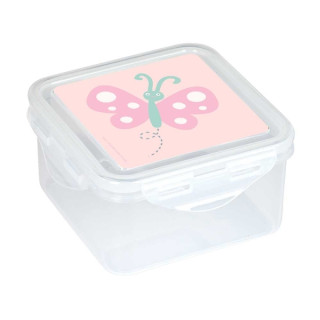 Safta Mariposa Fiambrera de 1.27L - PVC sin BPA - Cierre Hermetico a Presion - 130x130x75mm - Color Transparente