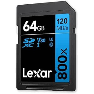 Lexar 64gb professional 800x pro sdxc uhs-i cards