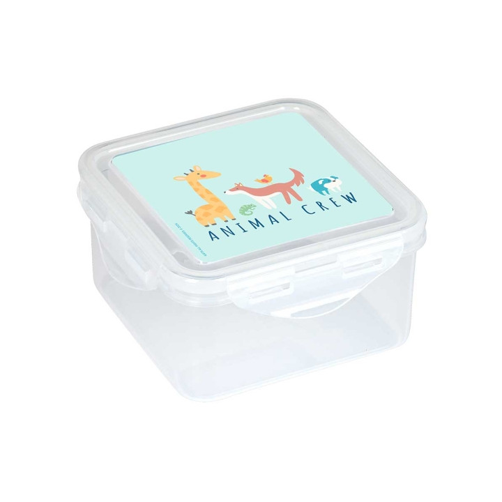 Safta Pandi Fiambrera de 1.27L - PVC sin BPA - Cierre Hermetico a Presion - 130x130x75mm - Color Transparente