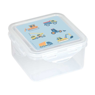 Safta Gruas Fiambrera de 1.27L - PVC sin BPA - Cierre Hermetico a Presion - 130x130x75mm - Color Transparente