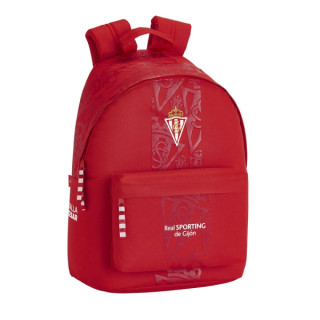 Safta Real Sporting de Gijon Corporativa Mochila para Portatil hasta 14.1" - Bolsillo para Tablet - Tirador Doble - Hombreras Er