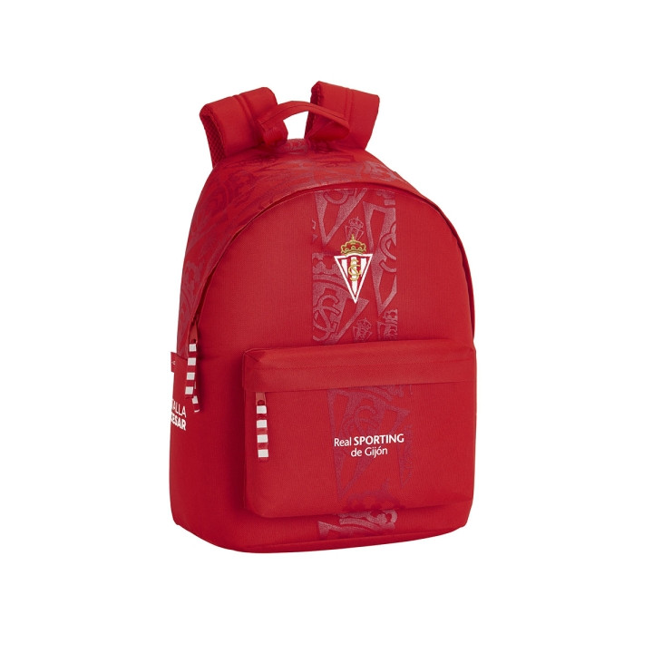 Safta Real Sporting de Gijon Corporativa Mochila para Portatil hasta 14.1" - Bolsillo para Tablet - Tirador Doble - Hombreras Er