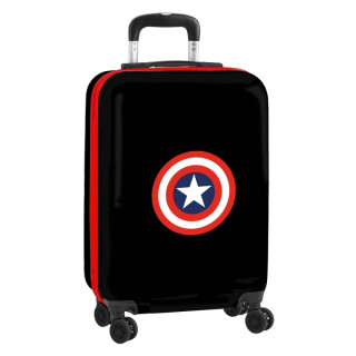 Safta Capitan America Teen Maleta Trolley de Cabina 20” - Cierre con Candado - Organizador - Asa Flexible de PVC - 45x200x550mm