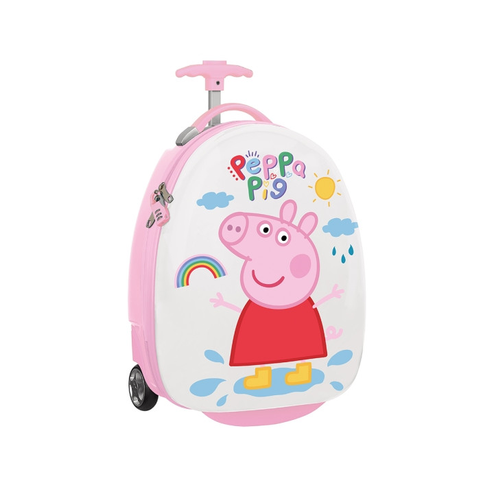 Safta Peppa Pig Ice Cream Maleta Trolley Infantil 16” - Interior con Bolsillo - Ruedas Resistentes - Cintas con Cierre PVC - Mat