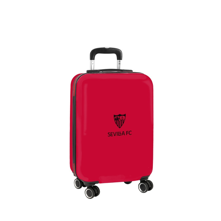 Safta Sevilla FC Maleta Trolley de Cabina 20” - Cierre con Candado - Interior Forrado y Bolsillos - Cintas con Cierre PVC - Rued