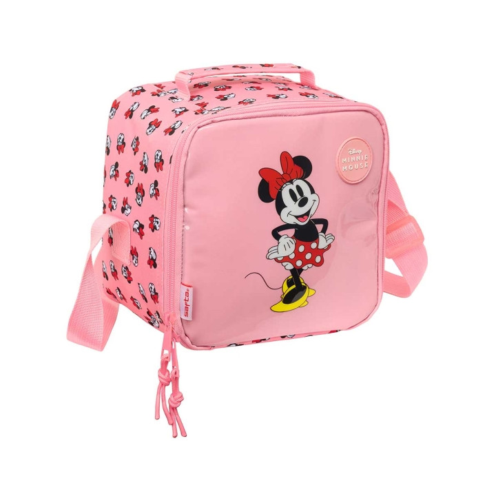 Safta Minnie Mouse Beach Bolsa Isotermica Porta Alimentos 4.4L - Cremallera - Bandolera Ajustable - Repelente al Agua - Asa Supe