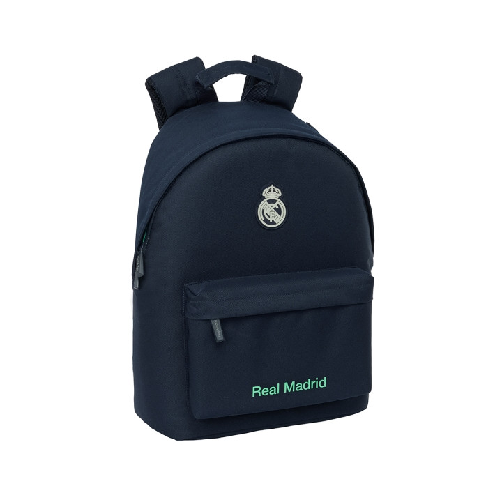 Safta Real Madrid 2ª Equipacion 25/26 Mochila para Portatil hasta 14.1" - Bolsillo para Tablet - Tirador Doble - Espalda Transpi