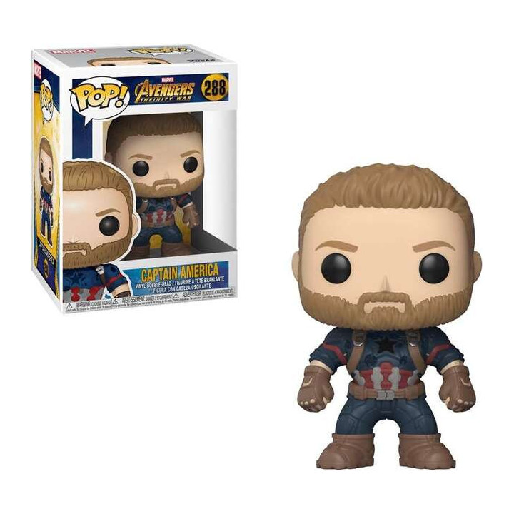 Funko Pop Marvel Avengers Infinity War Capitan America - Figura de Vinilo - Altura 9cm aprox.
