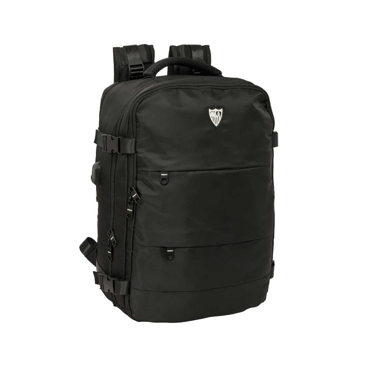 Safta Sevilla FC Mochila de Cabina - Bolsillo para Portatil hasta 15.6" - Organizadores - Portabotellas - Bolsillos Frontales -