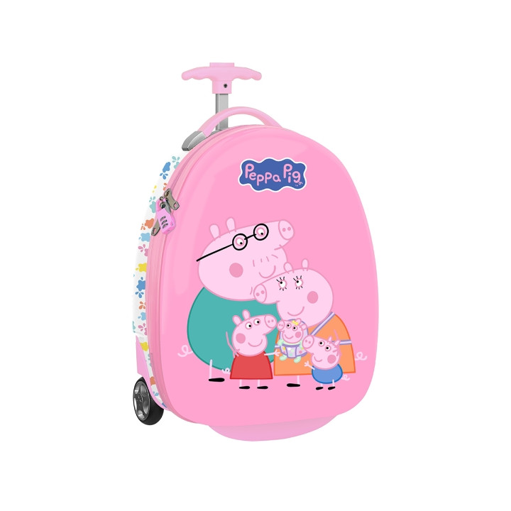 Safta Peppa Pig Baby Pig Maleta Trolley Infantil 16” - Interior Forrado y Bolsillo - Dos Ruedas Resistentes - Cintas con Cierre