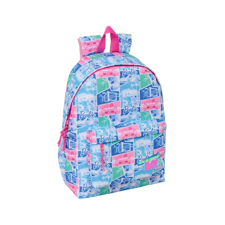 Safta Barbie Mochila para Portatil hasta 14.1" - Interior Acolchado - Bolsillo Frontal - Bolsillo Portabotellas - Tirador Doble