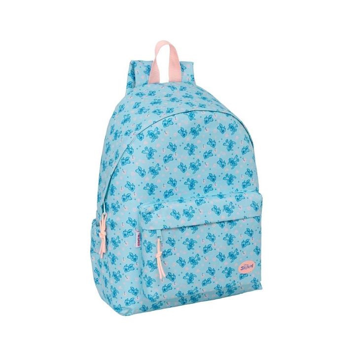 Safta Stitch Ohana Mochila para Portatil hasta 14.1" - Bolsillo Frontal - Portabotellas - Tirador Doble - Hombreras Ergonomicas