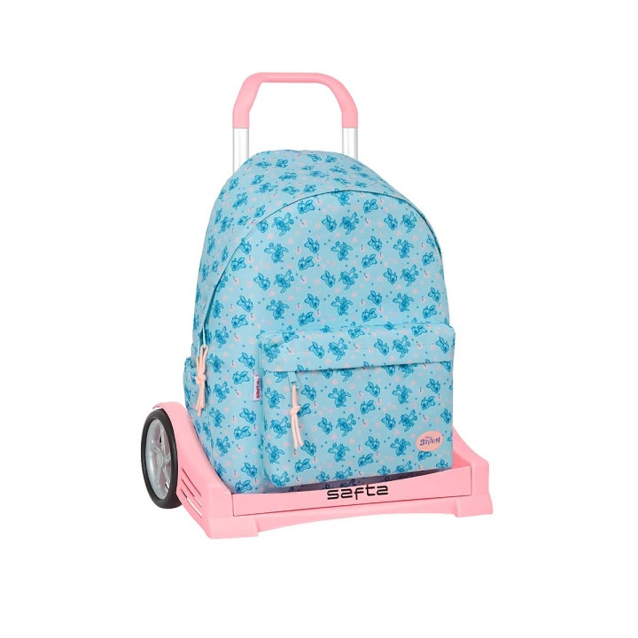 Safta Stitch Ohana Mochila para Portatil hasta 14.1" - Portabotellas - Tirador Doble - Hombreras Ergonomicas - Espalda Acolchada