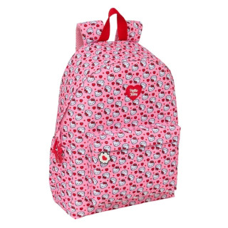 Safta Hello Kitty Mochila para Portatil hasta 14.1" - Interior Acolchado - Bolsillo Frontal - Portabotellas - Tirador Doble - Ho
