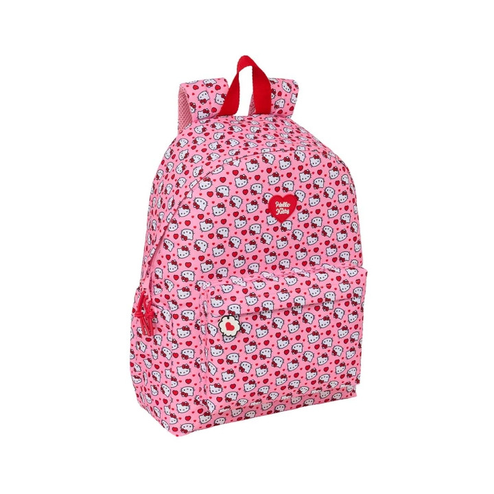 Safta Hello Kitty Mochila para Portatil hasta 14.1" - Interior Acolchado - Bolsillo Frontal - Portabotellas - Tirador Doble - Ho