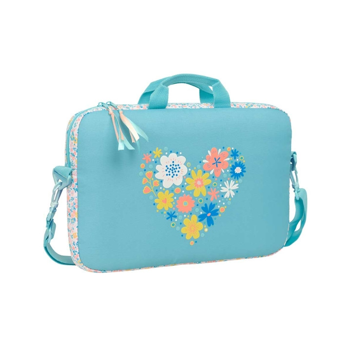 Safta Moos Fiori Maletin para Portatil hasta 15.6" - Interior Acolchado - Material Reciclado - Bandolera Ajustable - Asas de Man