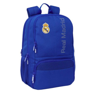 Safta Real Madrid Mochila para Portatil hasta 14.1" - Cierre Raqueta de Padel - Portabotellas - Bolsillo para Zapatillas - Rejil