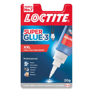 Loctite Superglue-3 XXL 20gr - Adhesivo Universal Instantaneo - Transparente y Secado Rapido - Resistente al Agua y Temperatura