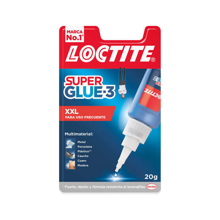 Loctite Superglue-3 XXL 20gr - Adhesivo Universal Instantaneo - Transparente y Secado Rapido - Resistente al Agua y Temperatura