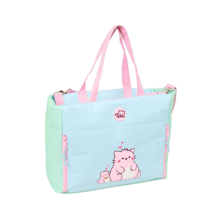 Safta Pembe The Pink Cat Maletin para Portatil hasta 14.1" - Cremallera - Bolsillos Frontales - Hombrera Ajustable y Extraible -