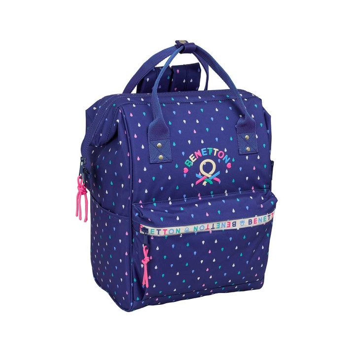 Safta Benetton Drop Mochila para Portatil hasta 13" - Bolsillo con Cremallera - Asas Superiores - Hombreras Ergonomicas - Compar